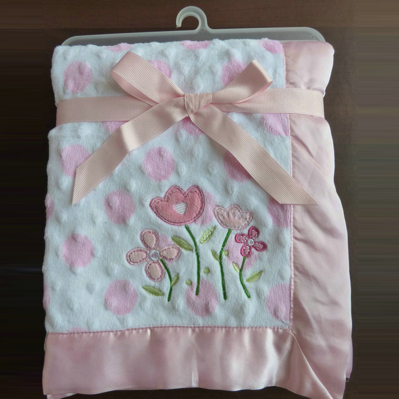 Bubble-Quilted Embroidered Satin Blanket - Image 7