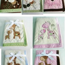 Embroidered Short-Pile Plush Blanket