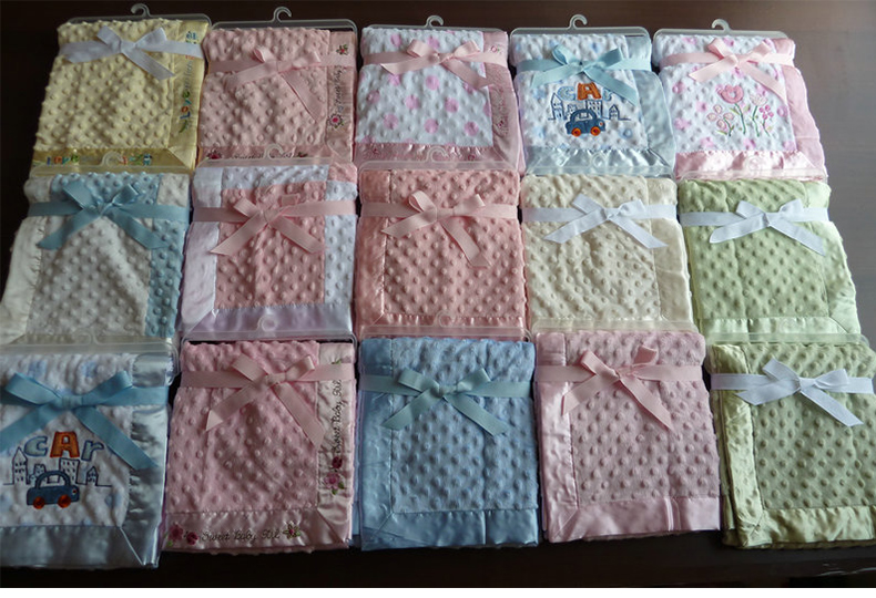 Bubble-Quilted Embroidered Satin Blanket